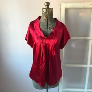 Michael Kors Red Pleated Blouse